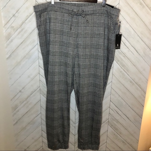 Jules Leopold Plaid Track Pants Jogger 